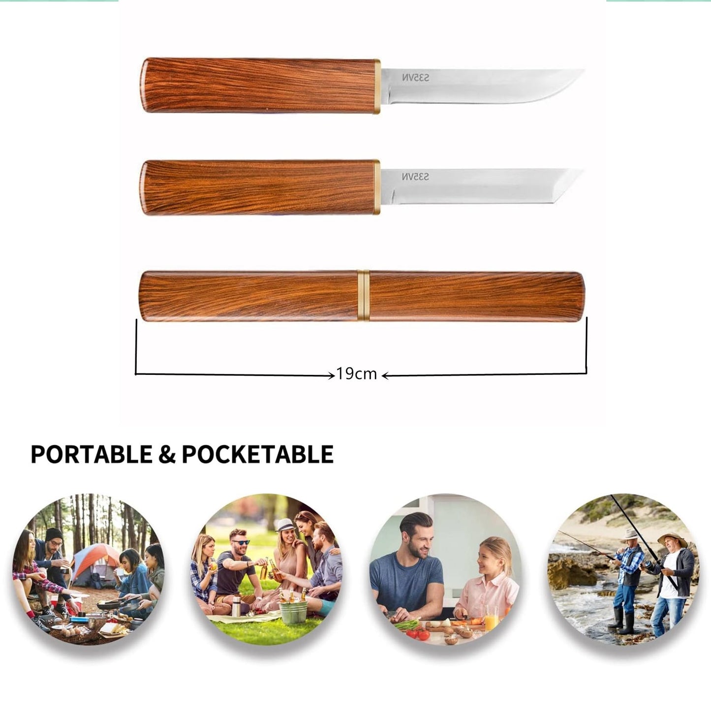 Paring knives,Portable Fruit Knife Set,Peeling Knife for Fruits and Vegetables Straight & Curved Stainless Steel ,Ultra Sharp Kitchen Knife for Camping Outdoor