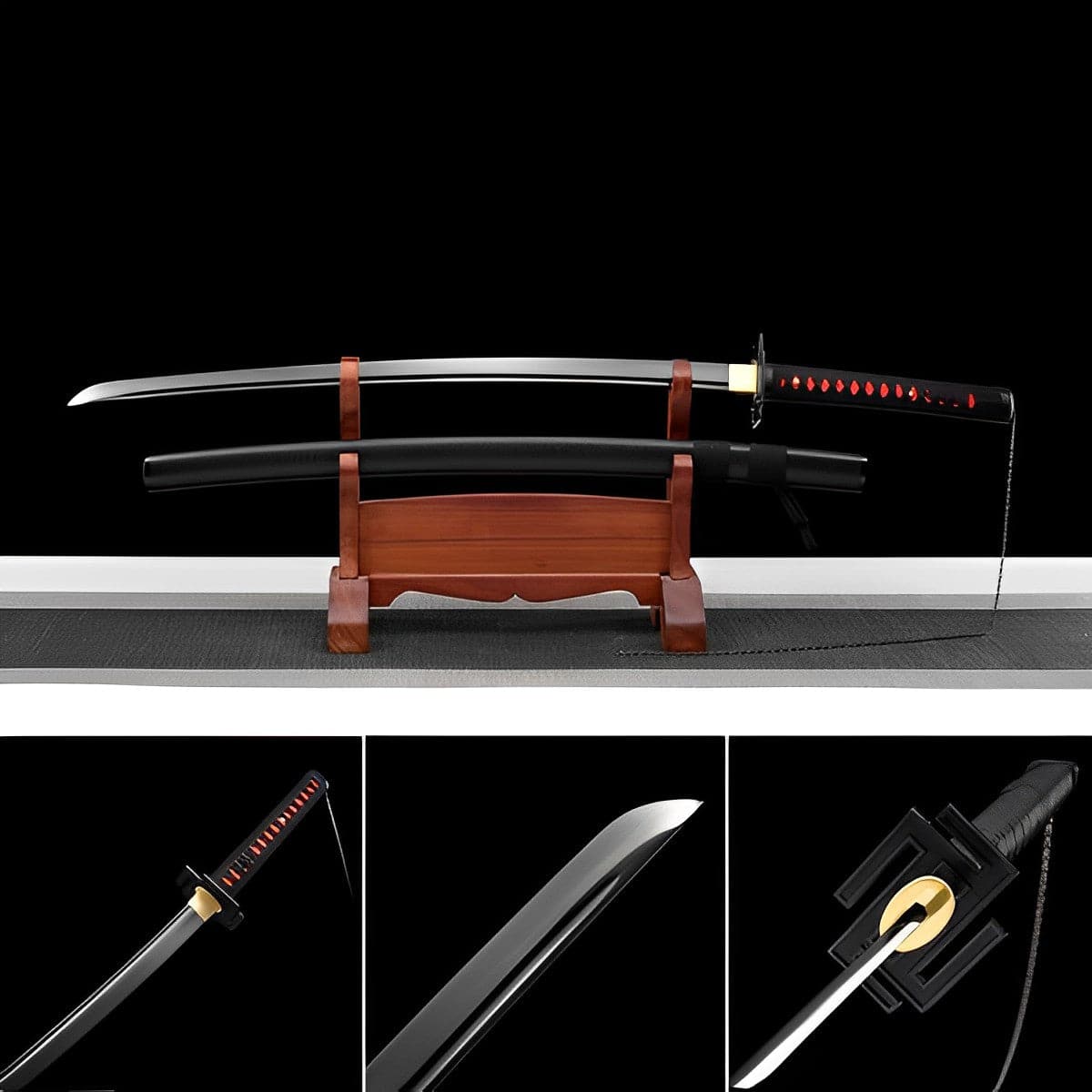 Hand Forged Anime Bleach Ichigo Bankai Sword Tensa Zangetsu Hand Polished Spring Steel Black Blade