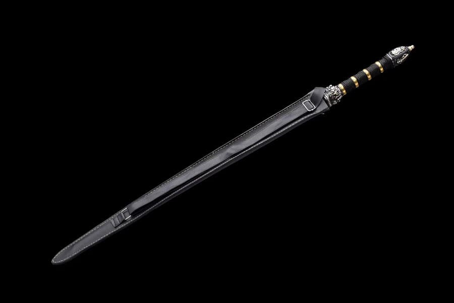 Hand Forged Gold Steel Sword breaker Damascus Steel