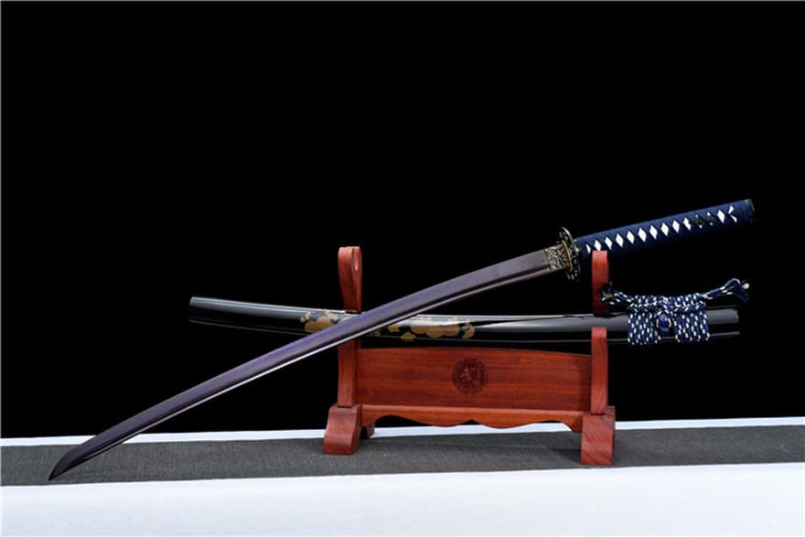 Hand Forged Japanese Samurai Katana Bitter Cold Fragrance Pattern Steel Blue Blade