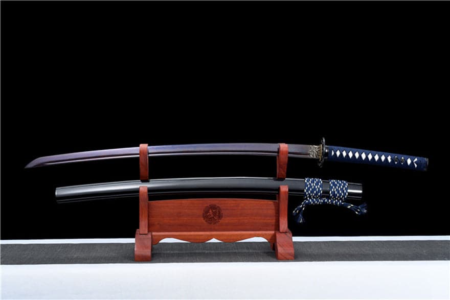 Hand Forged Japanese Samurai Katana Bitter Cold Fragrance Pattern Steel Blue Blade