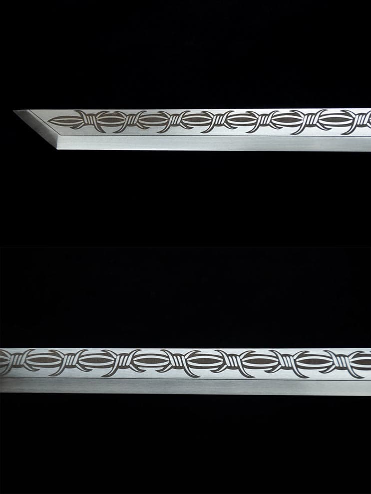 Handmade High Manganese Steel Thorny Dire Wolf  Chinese Sword With Black Sheath