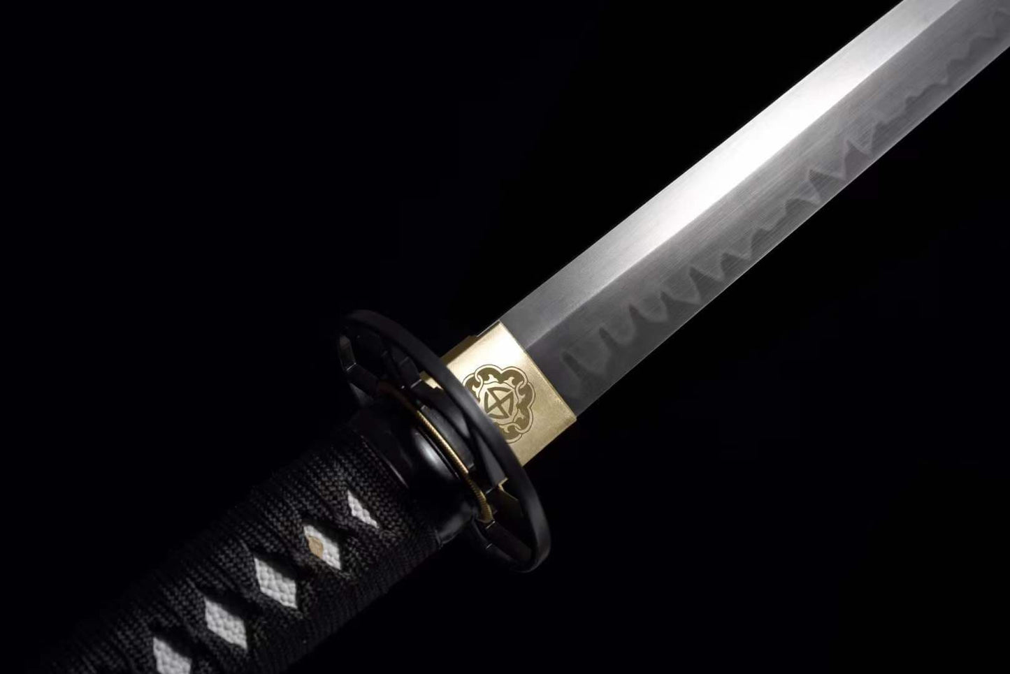 Handmade Japanese Wakizashi Green Steel Shadow T10 burned edge
