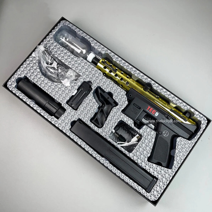 Gold/Sliver TEC9 Gel Blaster With 7 Colors of Lighted Silencer