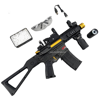 Carbon Fiber Gold Embellished ARP556 Gel Blaster