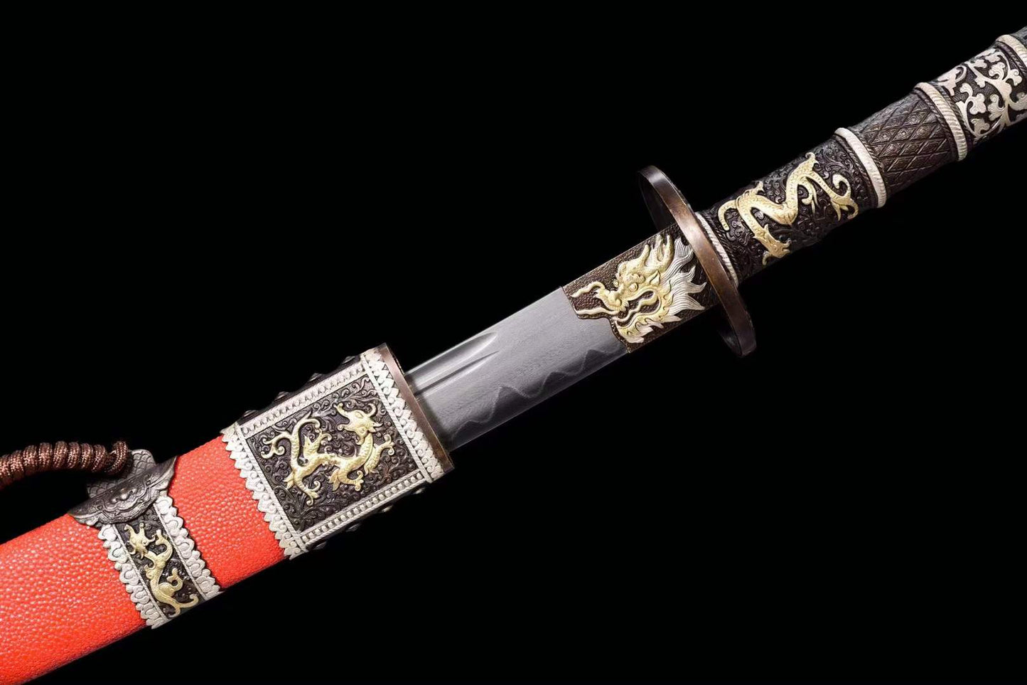 Red Fishskin Wootz steel Kangxi Great Sword
