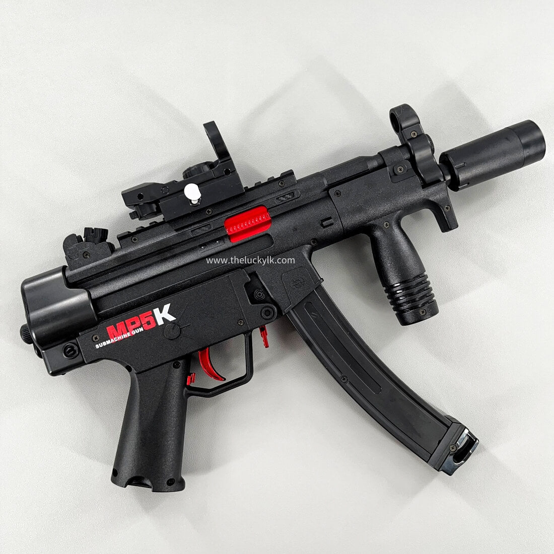 Exquisite Engraving MP5K Gel Blaster High Rate of Fire  Smooth Shooting With 7 Colors of Lighted Silencer