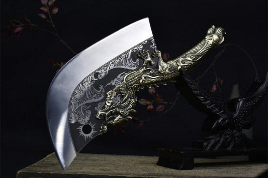 Chivalry Knife Bone Cutting Knife Green Dragon Full Brass Handle