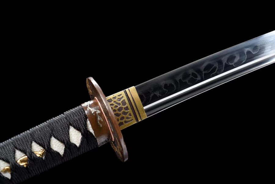 Hand Forged Japanese Samurai Katana Auspicious Clouds &Beasts T10 Turns the soil to burn blade