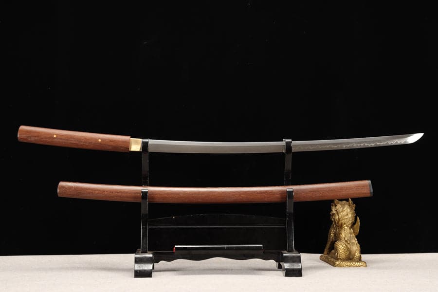 Hand Forged Japanese Samurai Katana T10 Burning edge Rosewood One-piece forging