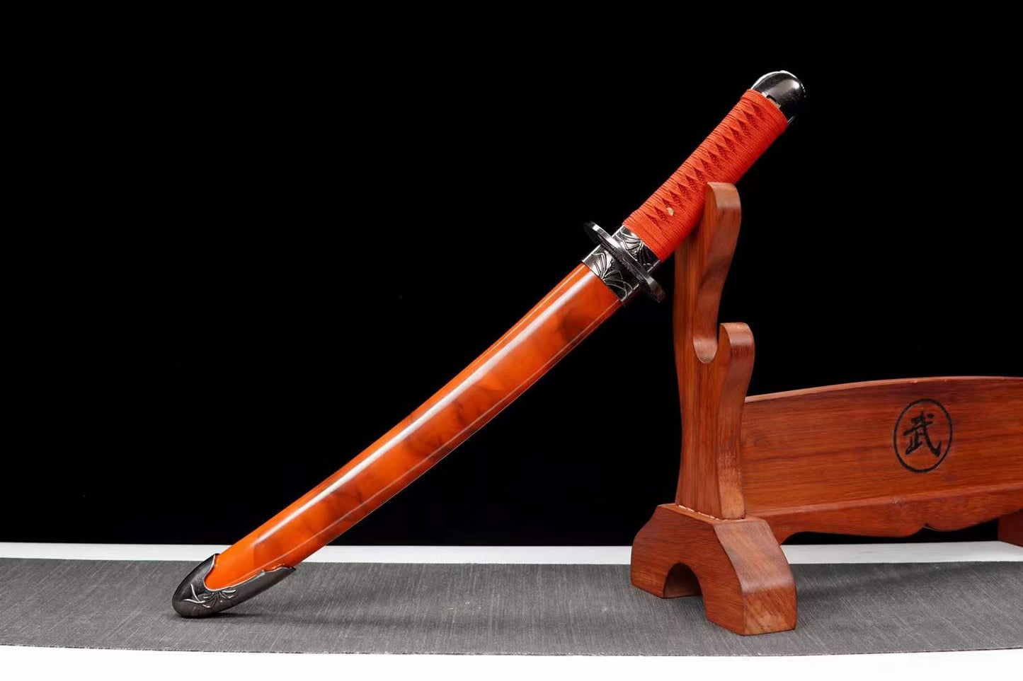 Hand Forged Japanese Tanto Red Sky Short Sword T10 Turns the soil to burn blade