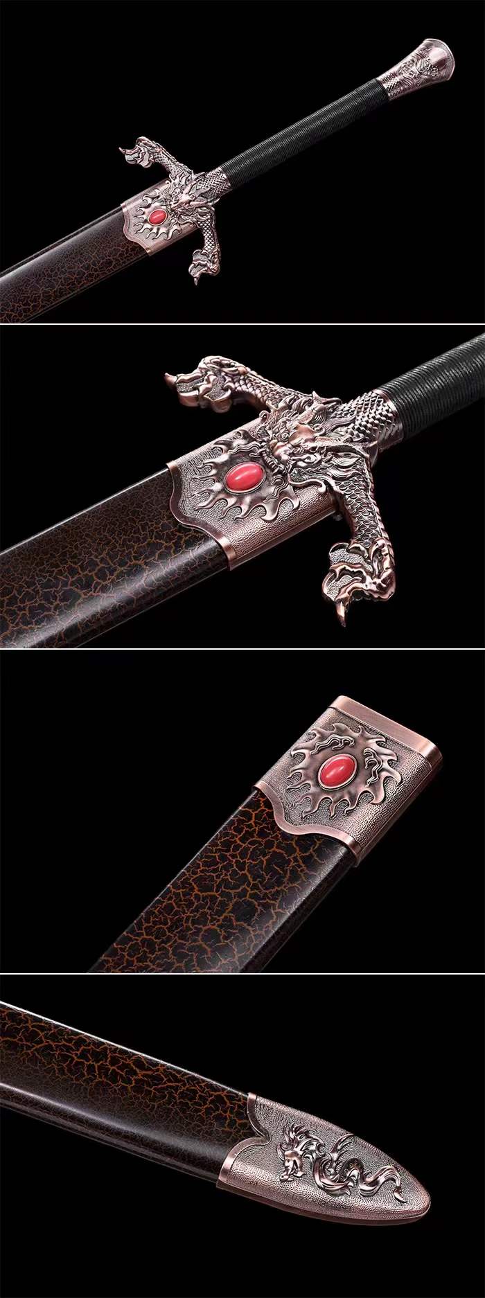 Handmade Dragon Scale  Chinese Sword With Gold
