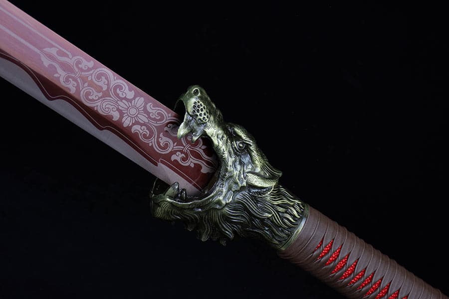 Handmade High Carbon Steel Flowing Shadow  Chinese Sword With Red Blade