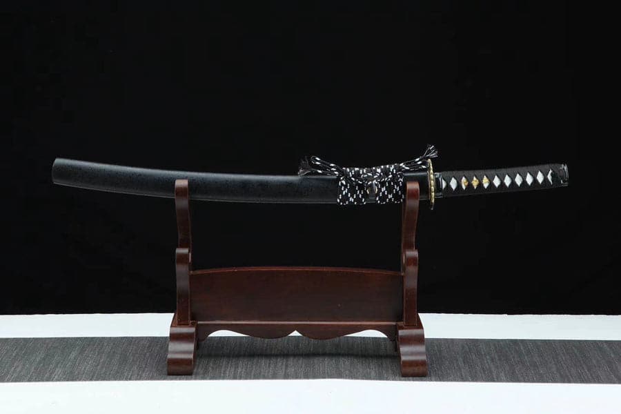Handmade Japanese Wakizashi Black Moon Damascus Steel